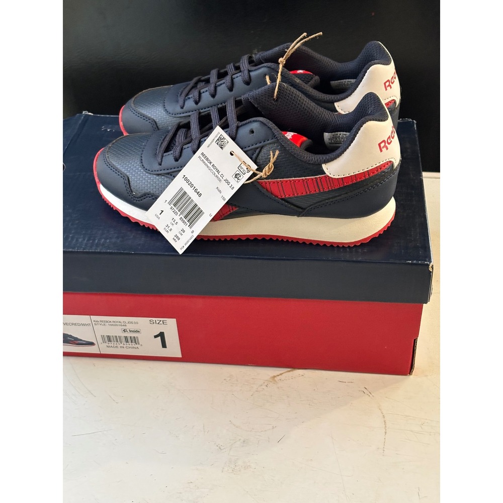 Reebok‎ Royal CL JOG 3.0 Kids Sneakers Navy Red White 100201648 Size 1